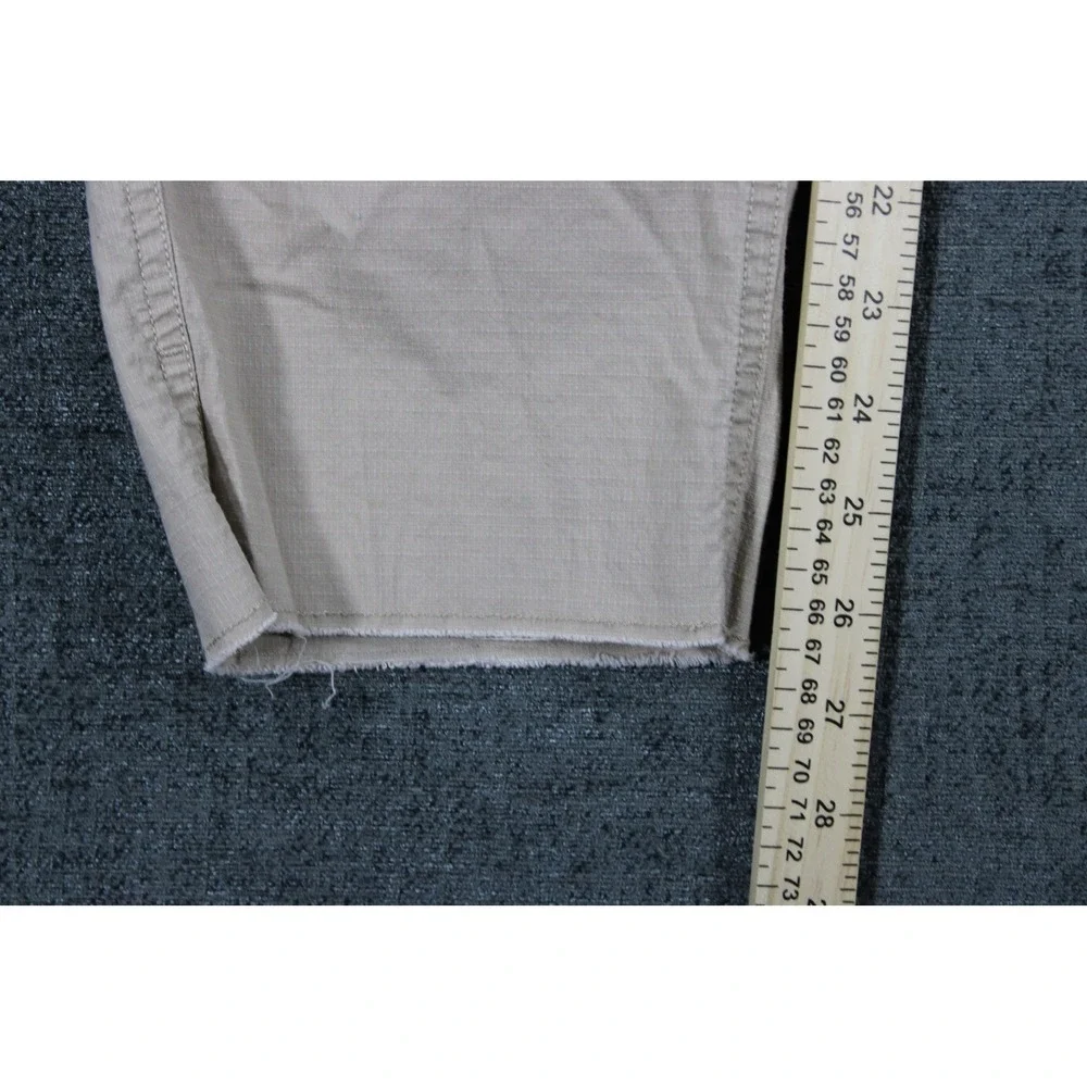 Vuori Ripstop Climber Pants Mens Large Khaki Tan Organic Cotton Stretch Raw Hem
